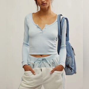 NWT FP Movement by Free People Light Blue Long Sleeve Top